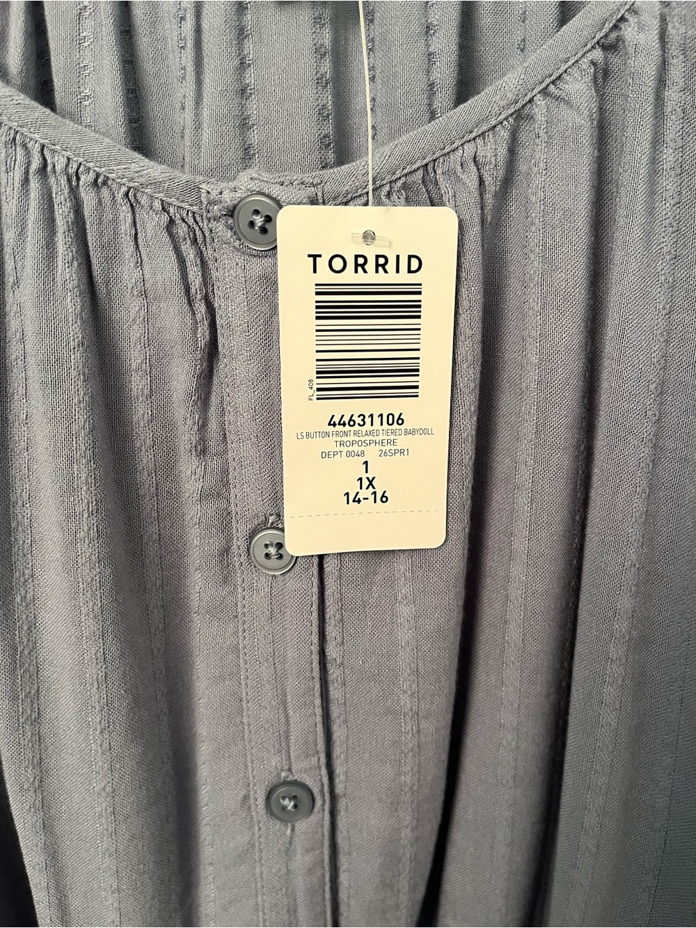 Torrid Tiered Button Babydoll Top - Picture 10 of 10